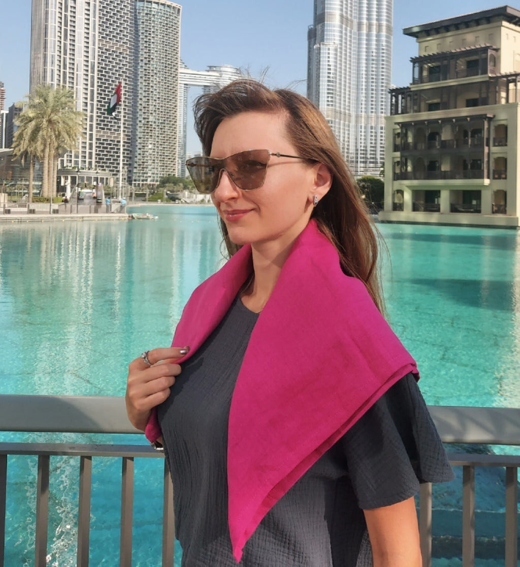 Leinen Bandana – 50 Farben Kopftuch & Stirnband | 100% Leinen 70x70cm