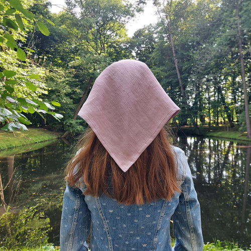 Leinen Bandana in Dusty Lilac – Weiches Kopftuch aus 100% Leinen | Stirnband & Haarband