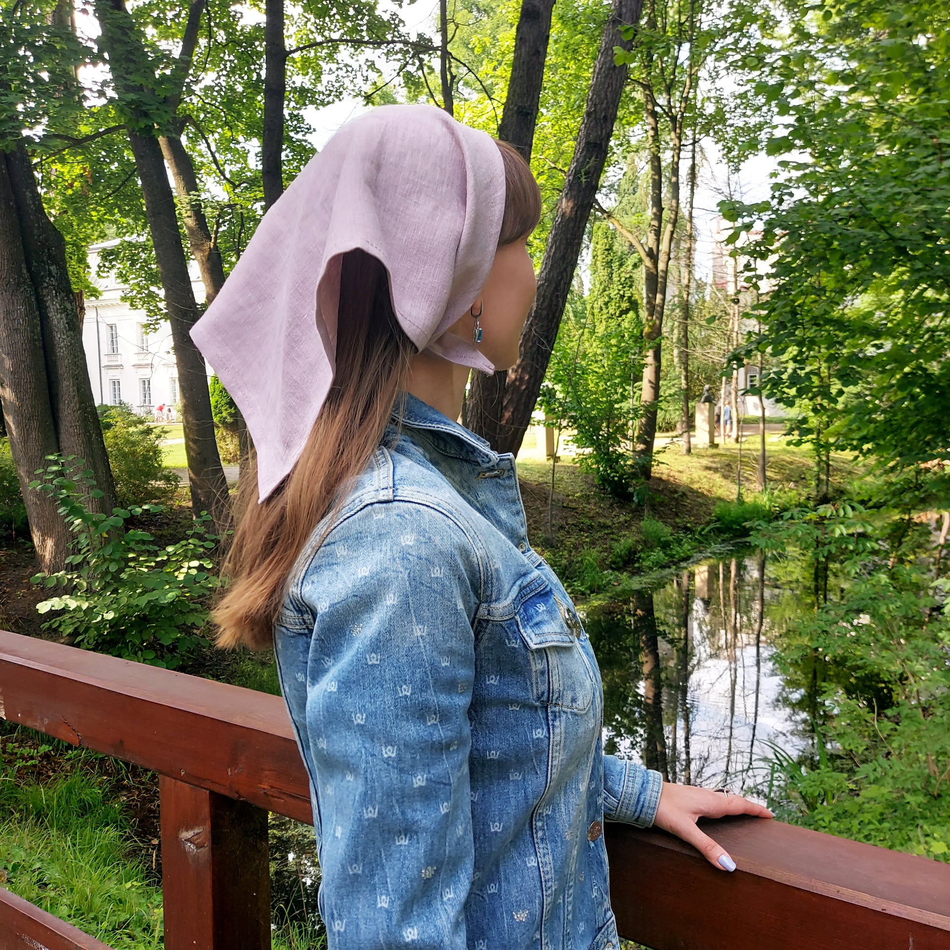 Leinen Bandana in Dusty Lilac – Weiches Kopftuch aus 100% Leinen | Stirnband & Haarband