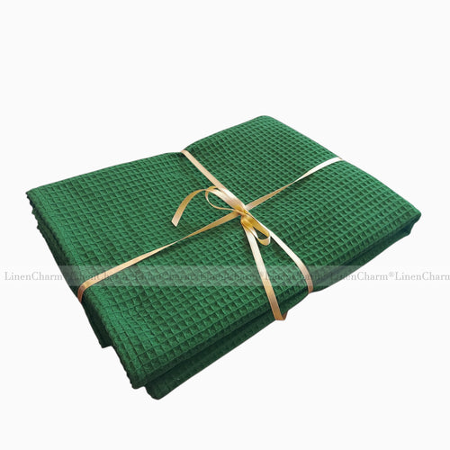 INDIVIDUAL ORDER Green and Dusty Pink Blanket 148×200 cm aus Baumwolle +  golden LOGO