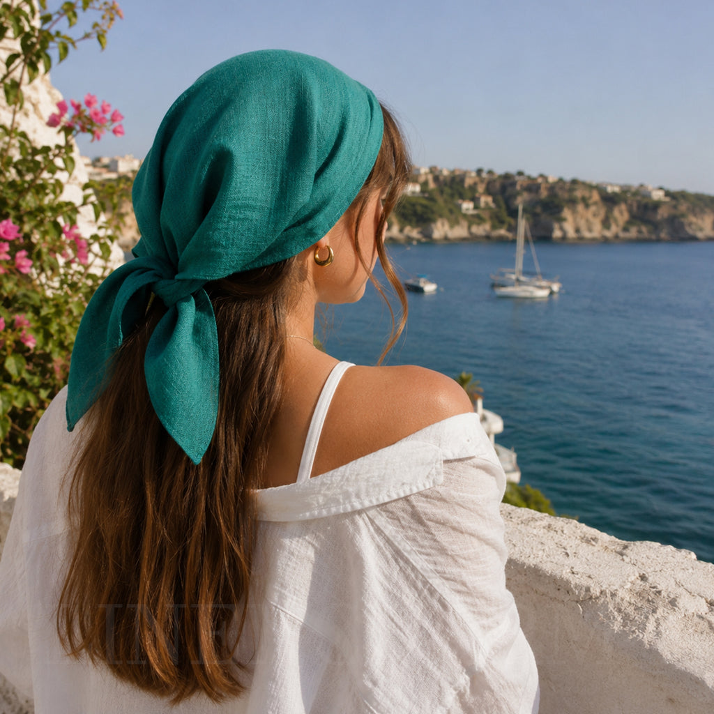 Leinen Bandana – 50 Farben Kopftuch & Stirnband | 100% Leinen 70x70cm