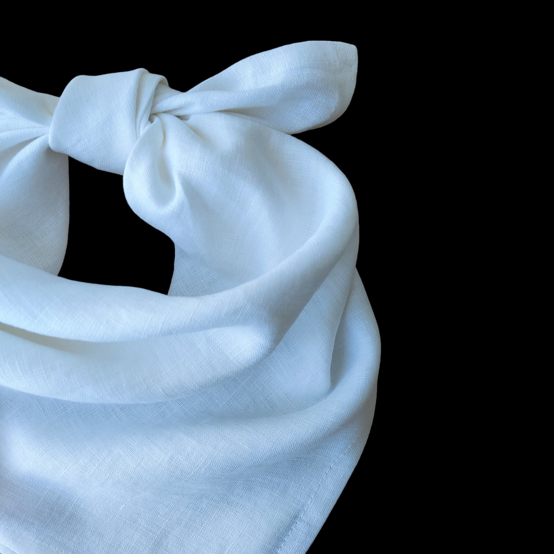 Leinen Bandana – Kopftuch, Stirnband & Halstuch | 100% Leinen | Weiß
