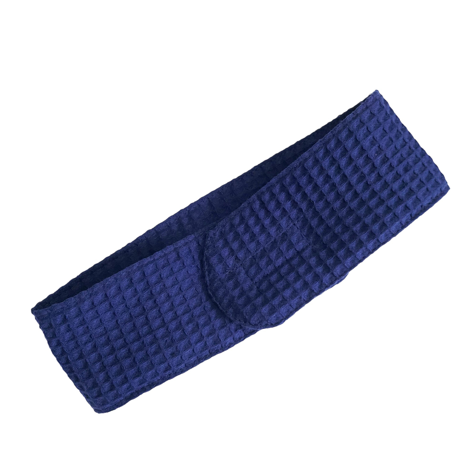 Marineblaues Spa-Stirnband mit Klettverschluss – verstellbar, saugfähig & perfekt für Gesichtspflege