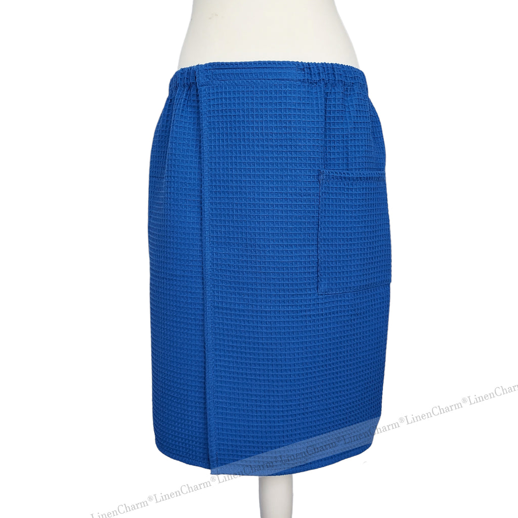 Saunatuch für Herren in Blau, Aus weicher Baumwolle, Ideal für Sauna, Bad und Pool, Größen XS-6XL