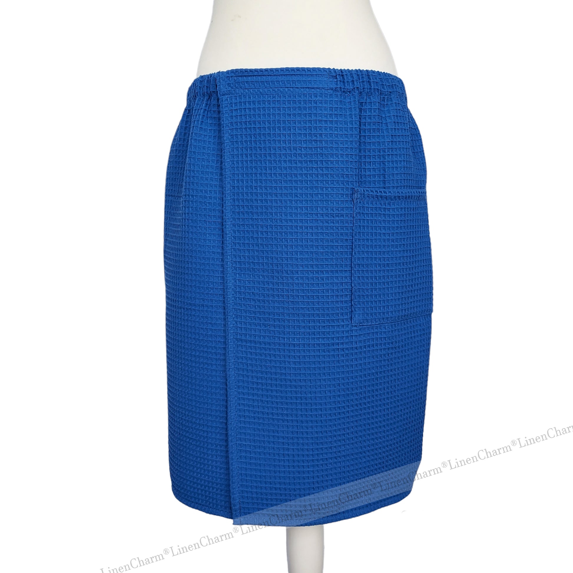 Saunatuch für Herren in Blau, Aus weicher Baumwolle, Ideal für Sauna, Bad und Pool, Größen XS-6XL