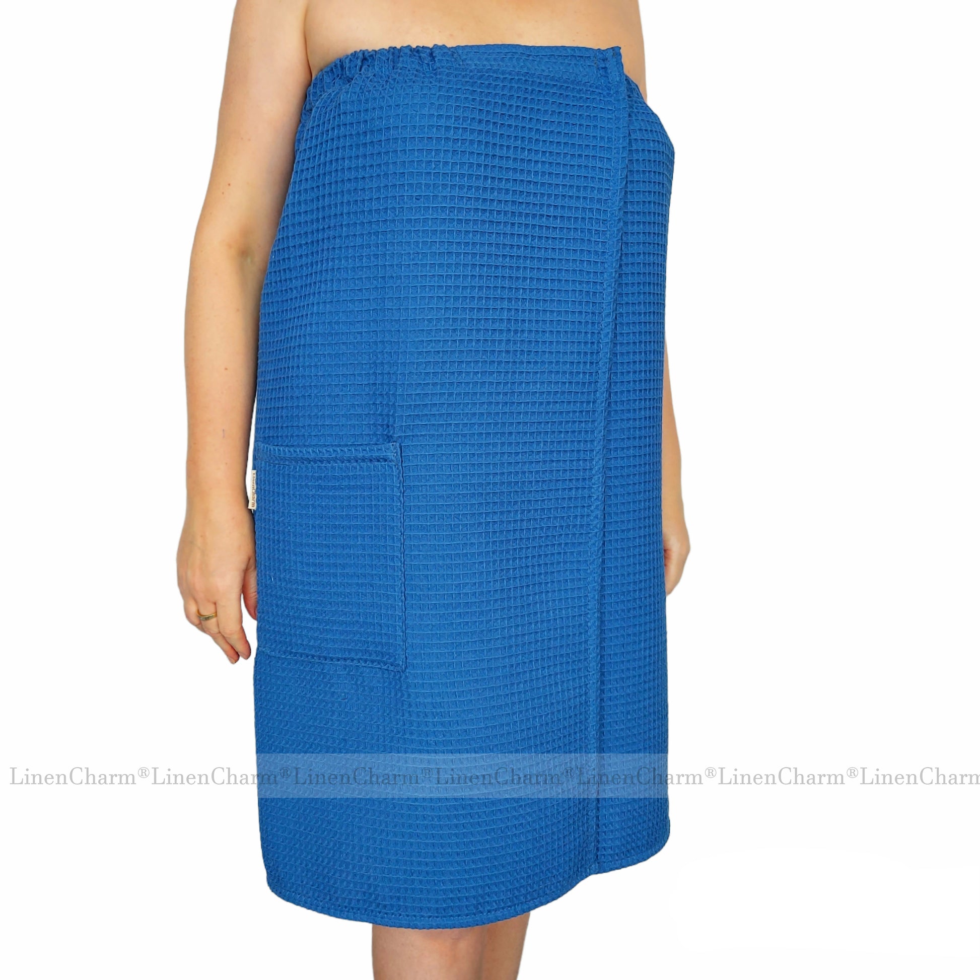 Saunatuch Damen Blau – weiches, saugfähiges Baumwolltuch-Set für Wellness & Bad