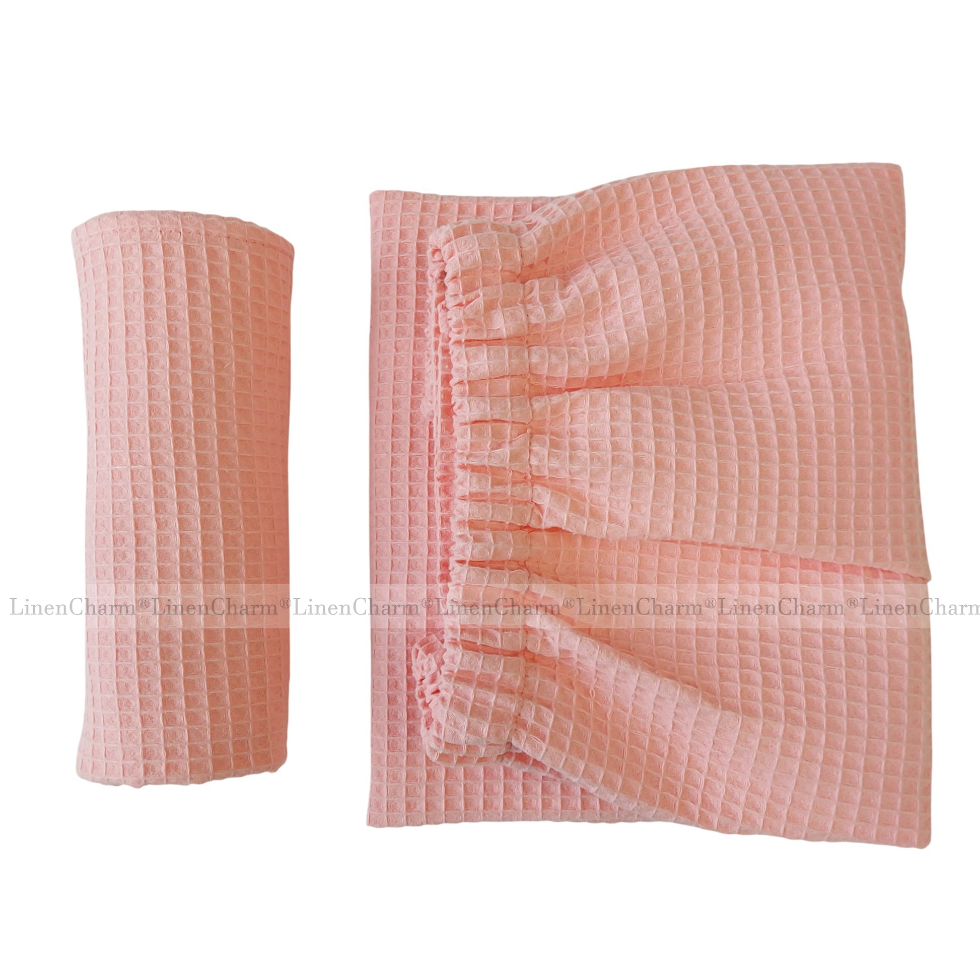Saunatücher-Set Damen Lachs – elegantes Sauna-Wickeltuch mit Handtuch aus 100 % Baumwolle