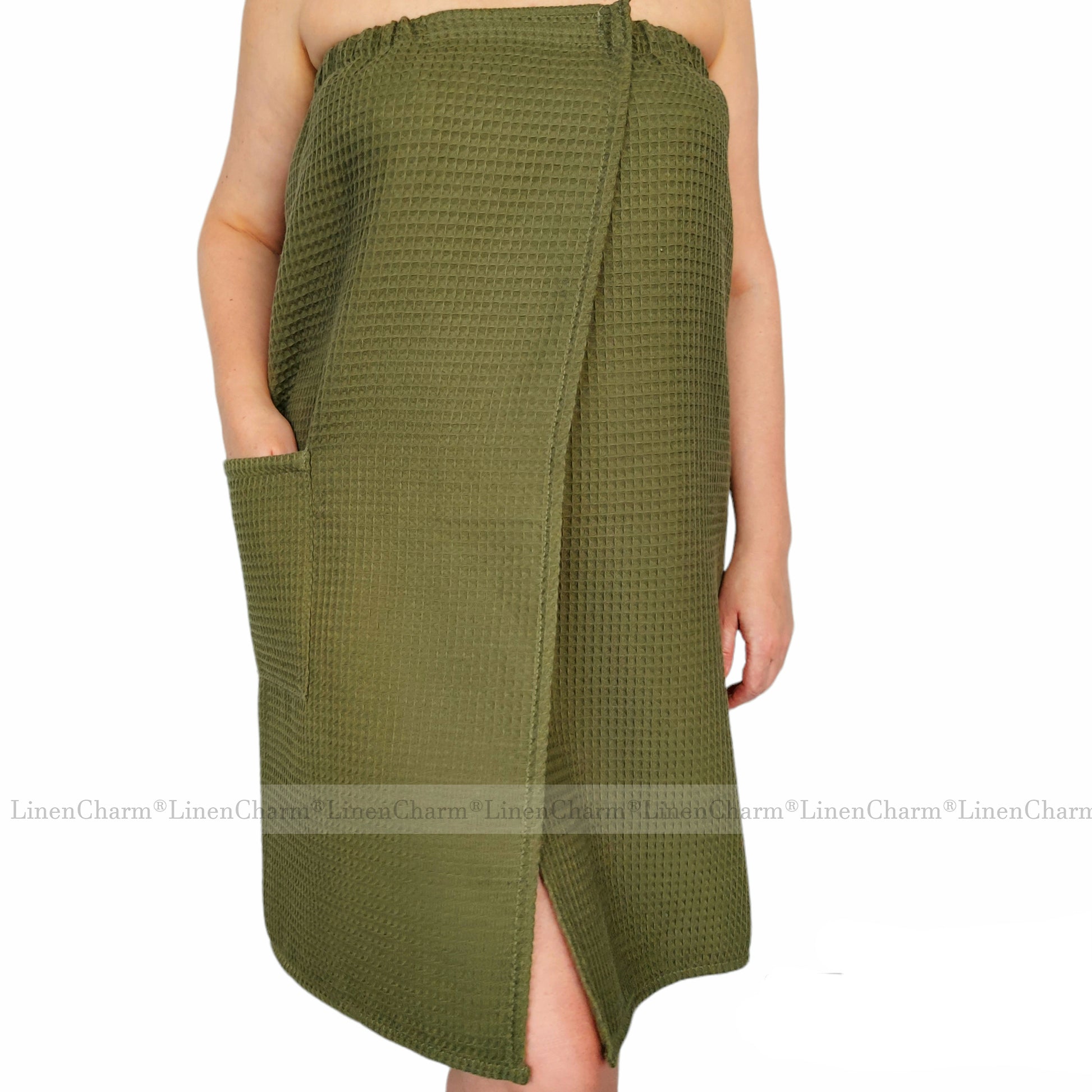 Saunatuch Damen Khaki – weiches, saugfähiges Baumwolltuch-Set für Wellness, Spa & Bad