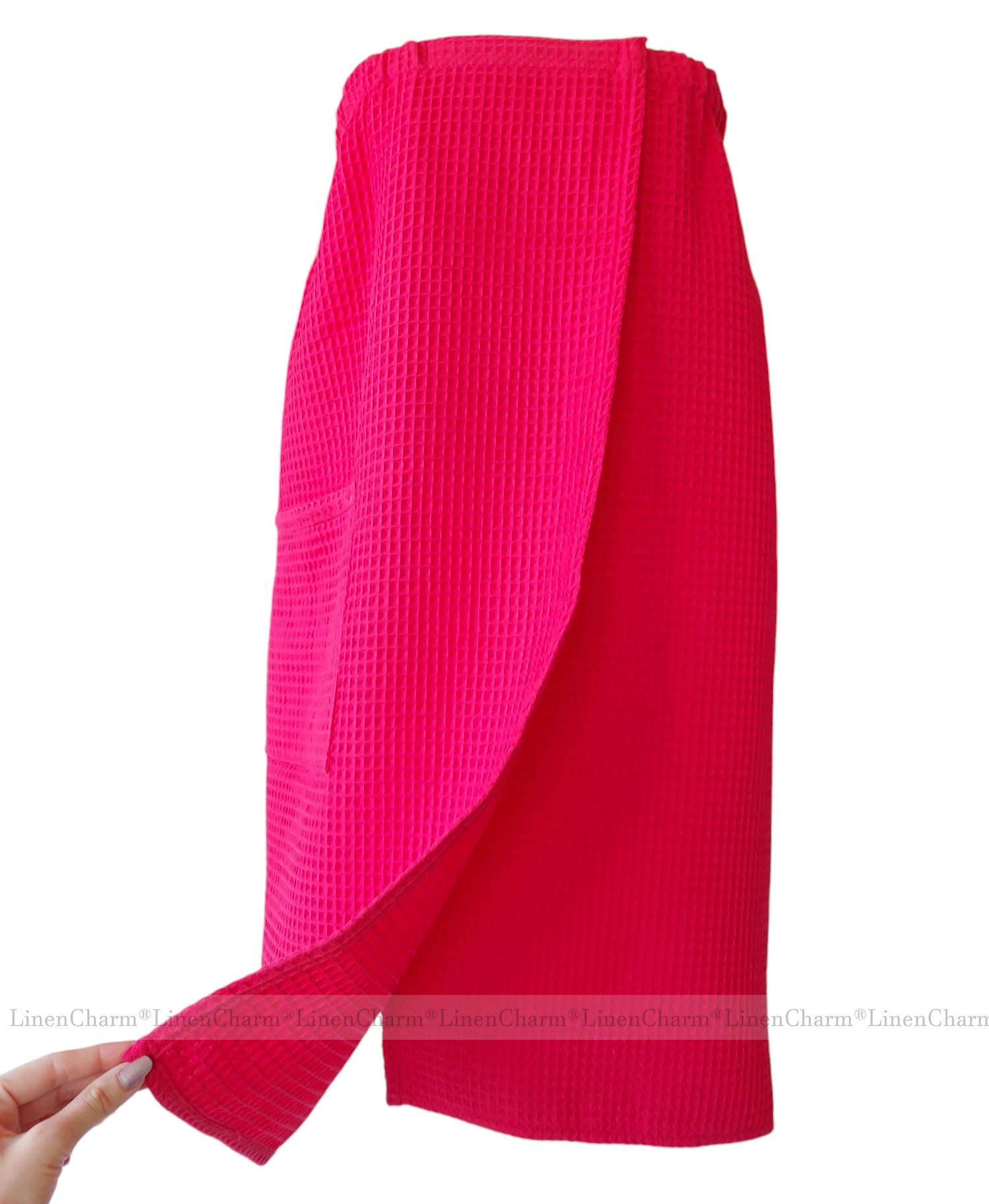 Saunatücher-Set Rot – Wickeltuch & Handtuch für Damen aus 100 % Baumwolle