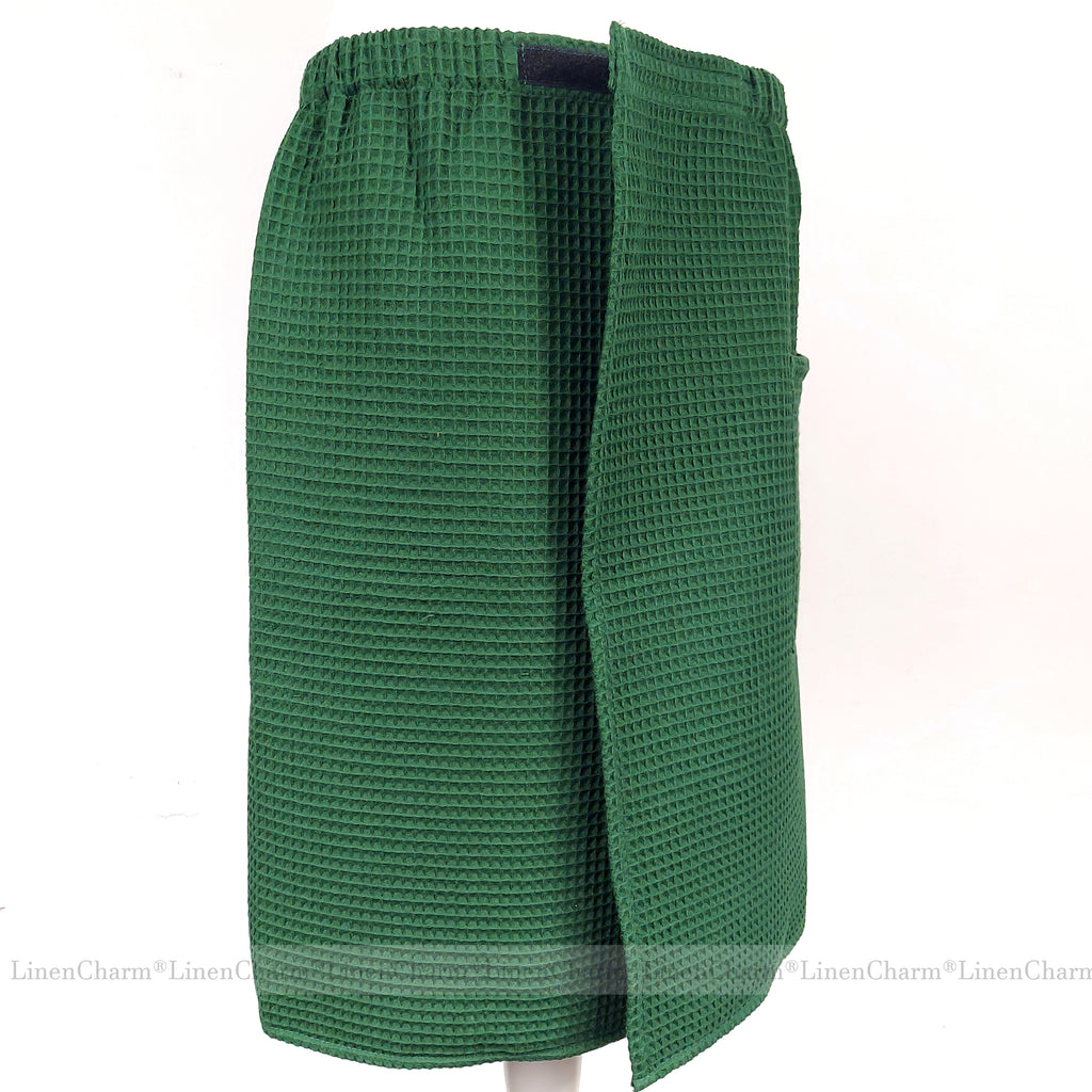 Premium Saunatuch für Herren in Grün, Weiche Baumwolle, XS-6XL, Ideal für Bad, Sauna & Pool
