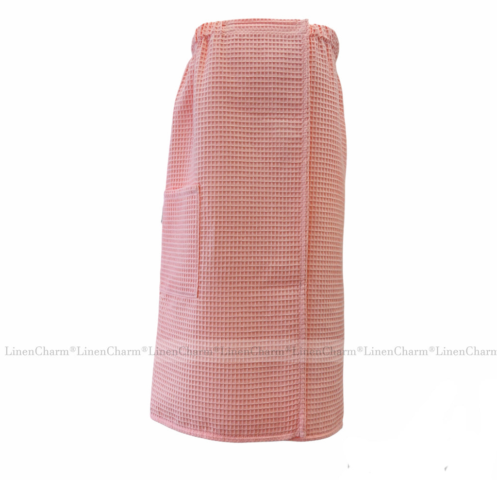Saunatuch für Damen in Lachs, Aus weicher Baumwolle, Ideal für Sauna, Bad und Pool, Größen XS-6XL