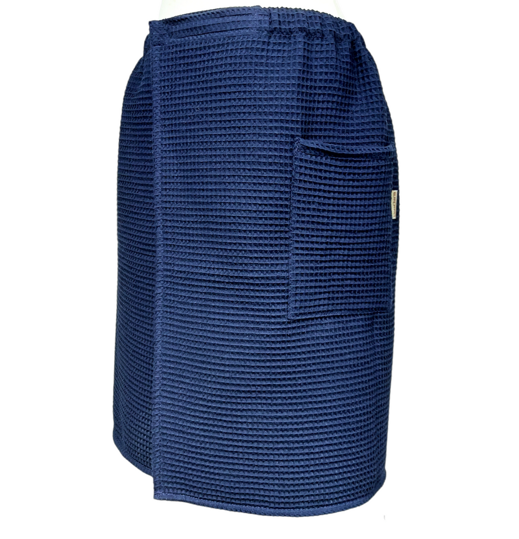Saunatuch für Herren in Marineblau, Aus weicher Baumwolle, Ideal für Sauna, Bad und Pool, Größen XS-6XL