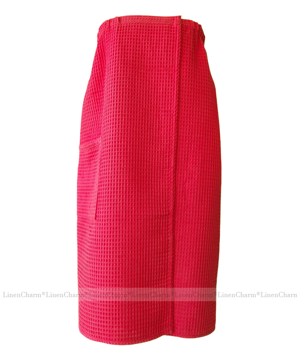 Saunatuch für Damen in Rot, aus weicher Baumwolle, ideal für Sauna, Bad und Pool, Größen XS-6XL